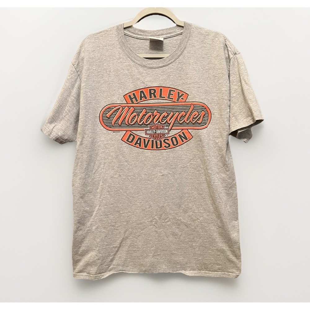 Harley-Davidson Graceland Memphis TN T-Shirt Elvis TCB Logo Grey Medium 20 PTP